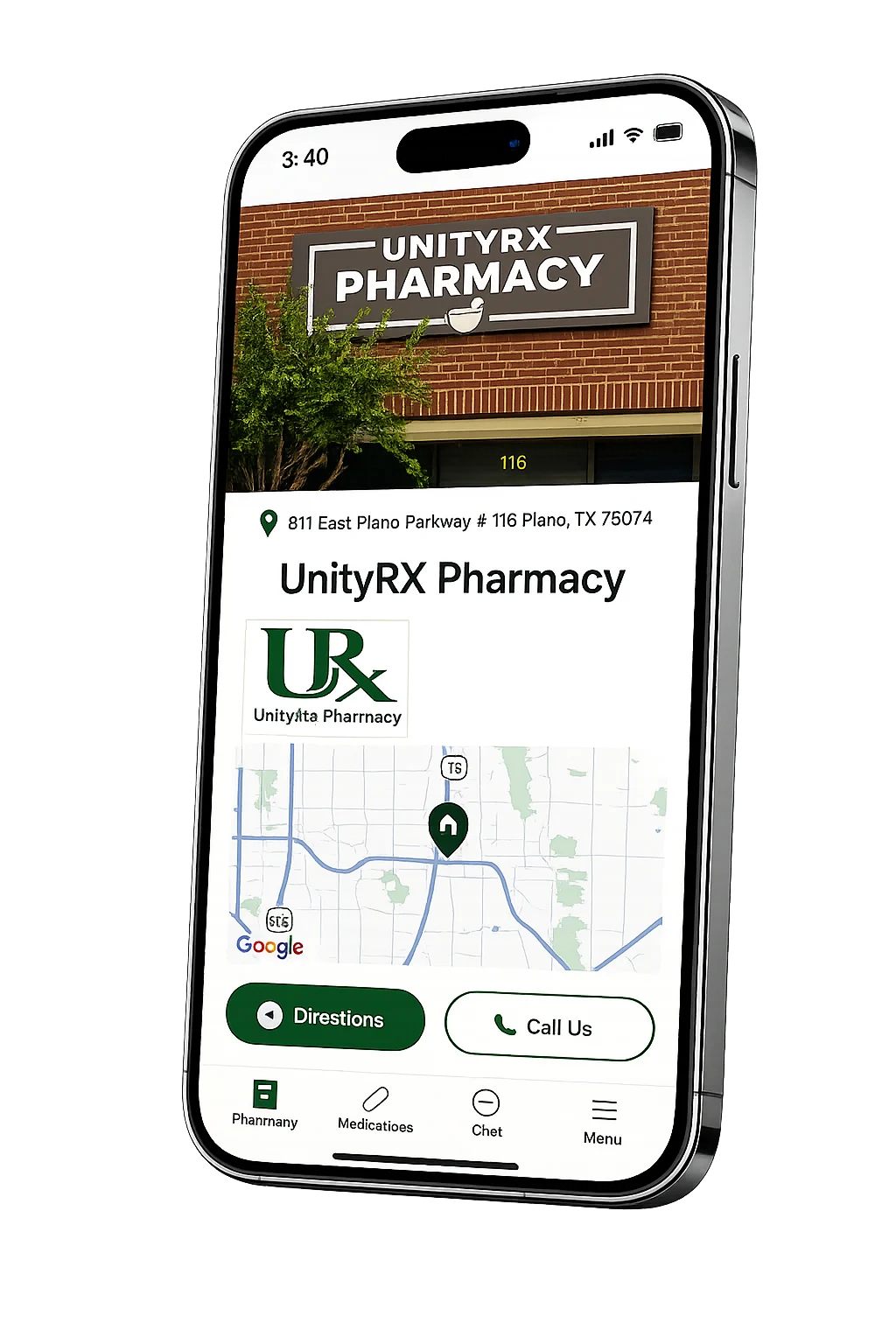 UnityRX Pharmacy mobile app screenshot